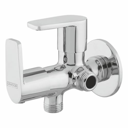 Two Way Angle Valve with Wall Flange Chrome